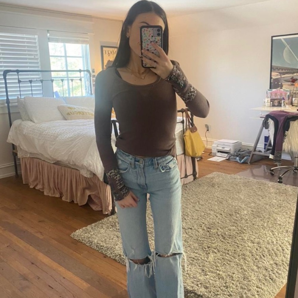 Free People waffle knit top